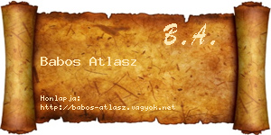 Babos Atlasz névjegykártya